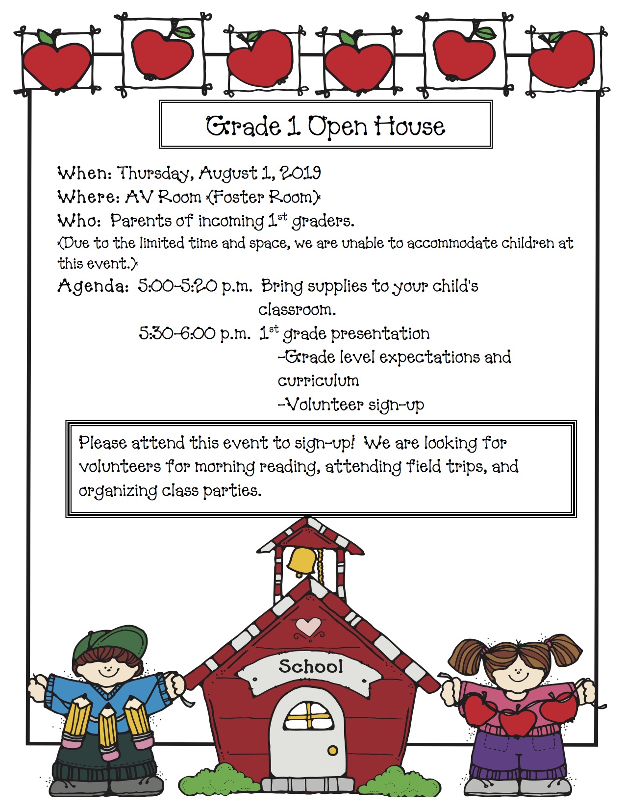 2019 GRADE 1 OPEN HOUSE