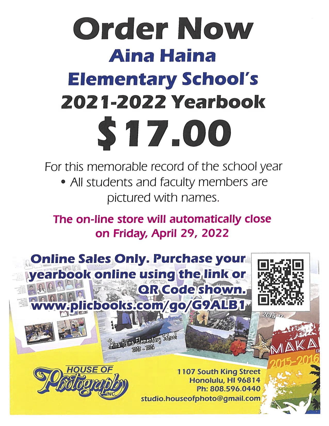 2022 yearbook order information