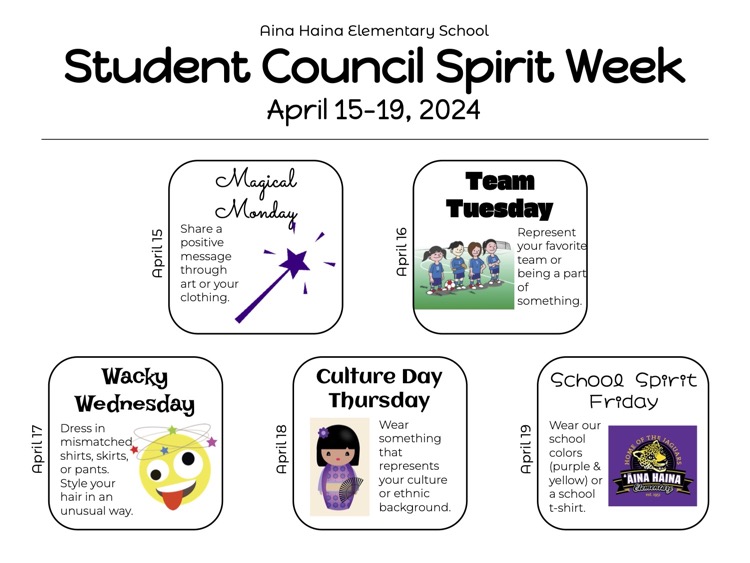 2024 Spirit Week Flyer 