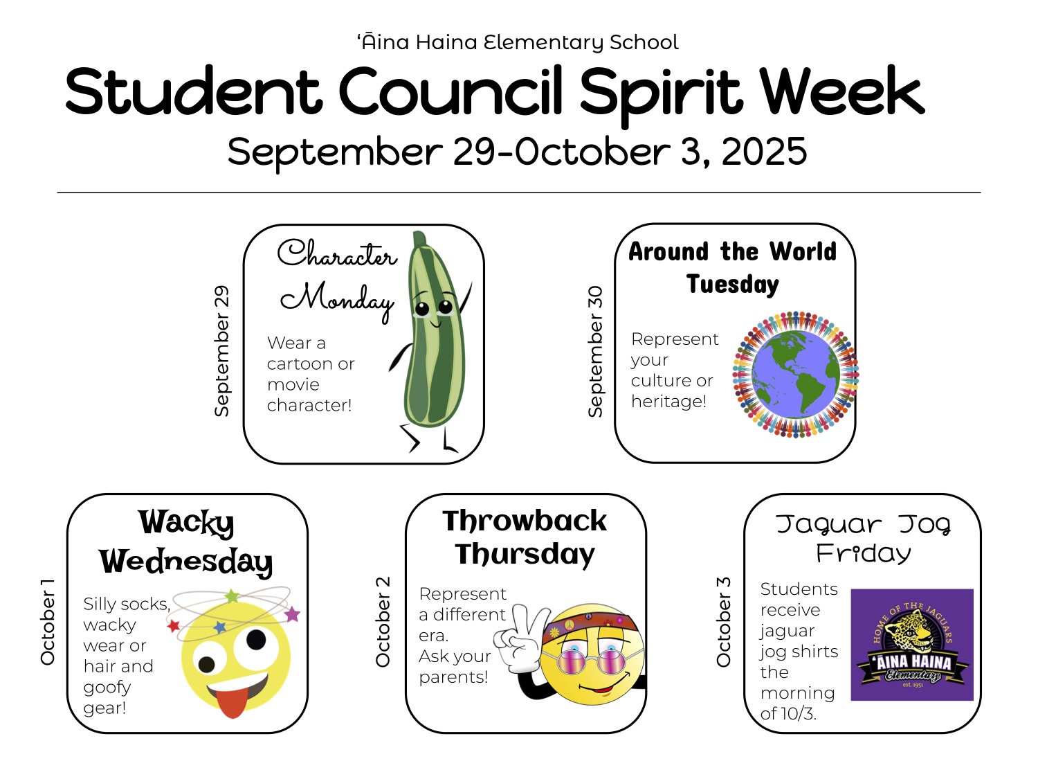 2025 Fall Spirit Week Flyer
