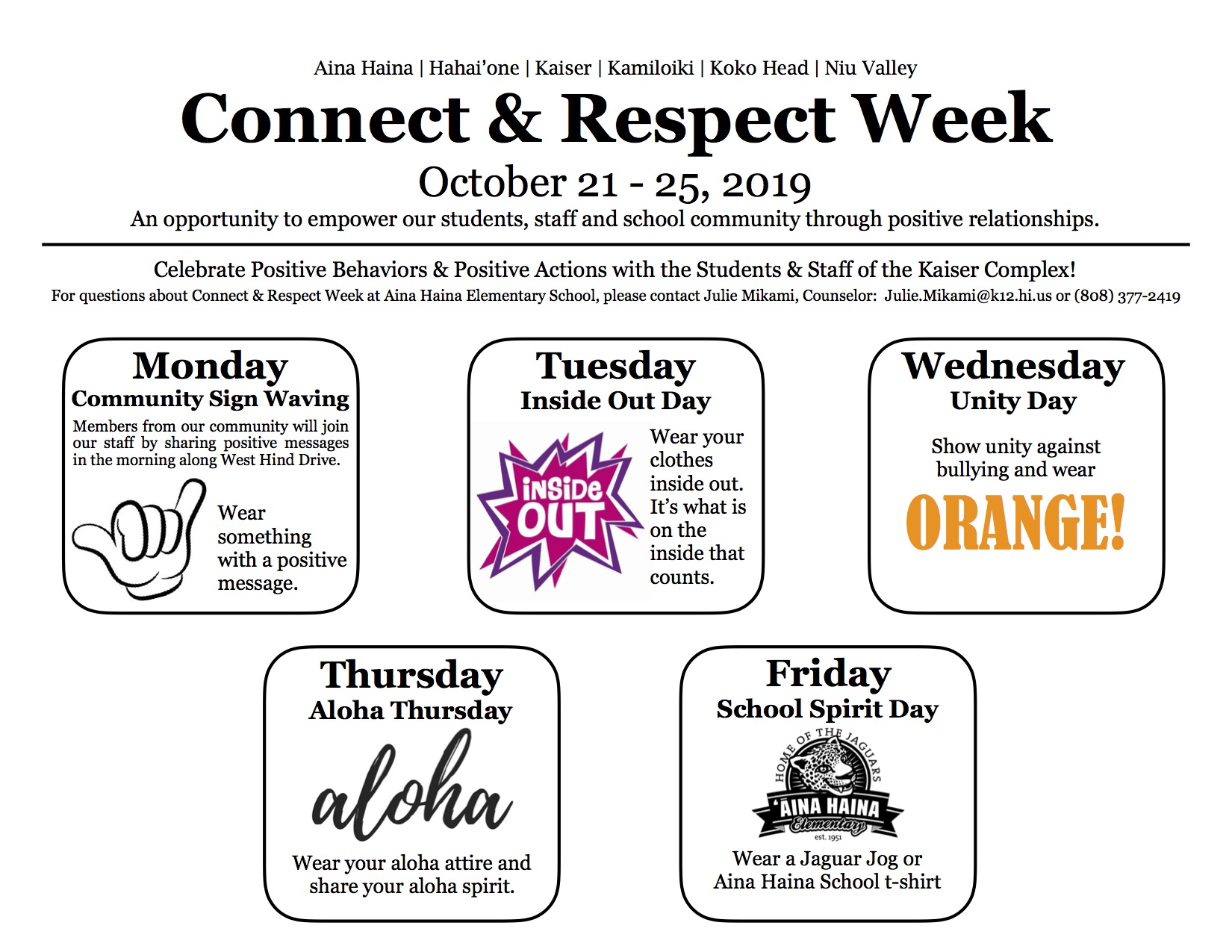 Connect &#38; Respect Week 2019