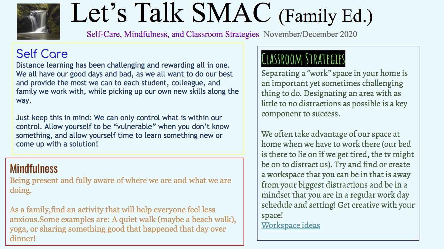 Let’s Talk SMAC Family Nov-Dec