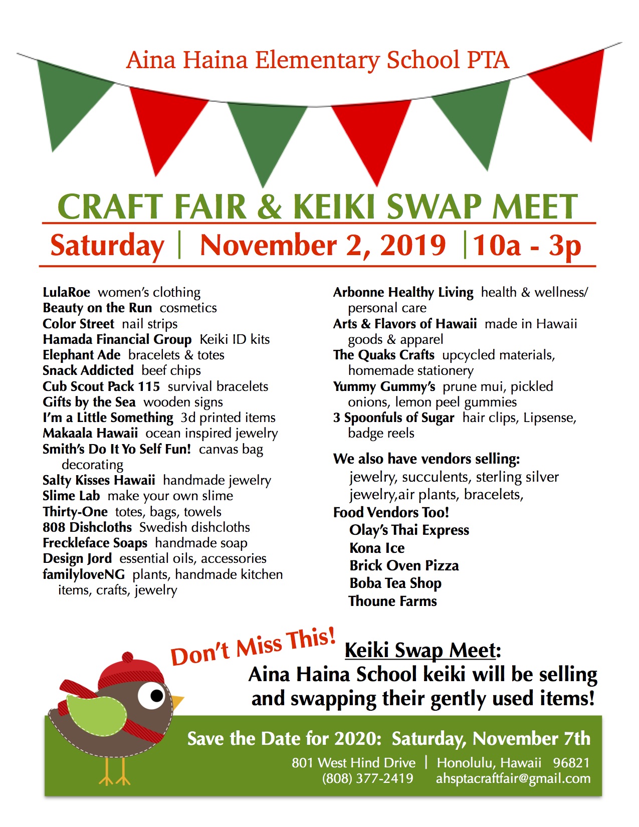 PTA Craft Fair 2019 - All Vendors