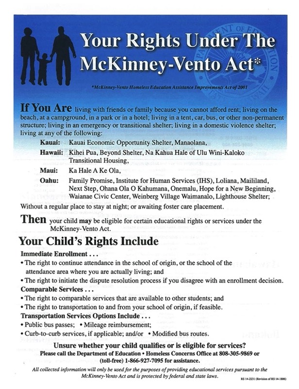 Your Rights Under The McKinney-Vento Act